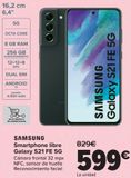 Oferta de SAMSUNG Smartphone libre Galaxy S21 FE 5G por 599€ en Carrefour