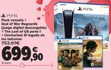 Oferta de PS5 Pack consola + God of War Ragnarök (juego digital descargable) + The Last of US parte I + Uncharted: El legado de los ladrones  por 699,9€ en Carrefour