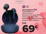 Oferta de LG Auriculares FP3 por 69€ en Carrefour
