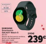 Oferta de SAMSUNG Smartwatch GALAXY Watch 5 por 239€ en Carrefour
