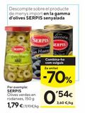 Oferta de SERPIS Aceitunas Verdes en Rodajas 150 g por 1,79€ en Caprabo