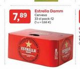 Oferta de 7,89  NEA 14/4  ESTRELLA  Estrella Damm Cervesa  33 cl pack-12 (1 u= 0,66 €)  ESTRELLA  en Pròxim Supermercados