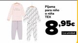 Oferta de Pijama para niño o niña TEX por 8,95€ en Supeco