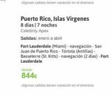 Oferta de Puerto Rico, Islas Vírgenes  8 días | 7 noches Celebrity Apex  Salidas: enero a abril  Fort Lauderdale (Miami) - navegación - San Juan de Puerto Rico - Tórtola (Antillas) - Basseterre (St. Kitts)-nave por 844€ en Viajes El Corte Inglés