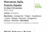 Oferta de Navegación España por 929€ en Viajes El Corte Inglés