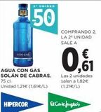 Oferta de Agua con gas  en Hipercor