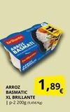 Oferta de ARROZ BASMATI  225  1,8⁹€  ARROZ BASMATIC XL BRILLANTE  | p-2 200g (9,45€/kg)  1X/  en Supermercados MAS