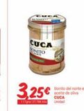 Oferta de CUCA  ONITO  3.25€  1170/ 27.70€  Bonito del norte en aceite de oliva CUCA Unidad  en Supermercados Plaza