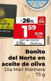 Oferta de Bonito del norte en aceite de oliva Dia por 1,59€ en Dia Market