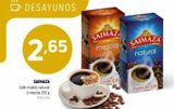 Oferta de DESAYUNOS  2,65  SAIMAZA Café molido natural o mezcla 250 g  SAIMAZ mezcla  SAIMAZA  natural  en Coviran