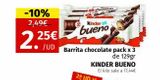 Oferta de -10%  2,49€  2.25  25€  /UD  Kinder  bueno  Barrita chocolate pack x 3  de 129gr  KINDER BUENO  El kilo sale a 17,44€  en Maskom Supermercados