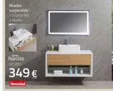 Oferta de Mueble suspendido + Espejo led + lavabo  serie  Narciso  349 €  Novedad  por 349€ en Mi Bricolaje
