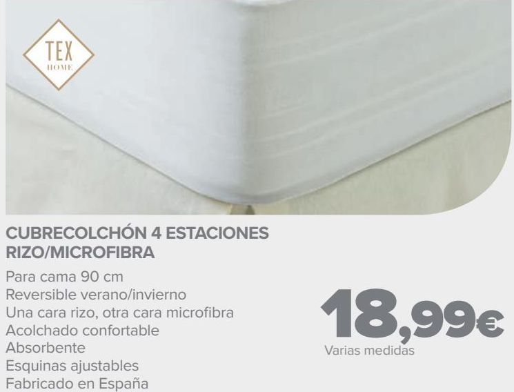 Oferta CUBRECOLCHÓN 4 ESTACIONES RIZO/MICROFIBRA Carrefour