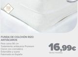 Oferta de FUNDA DE COLCHÓN RIZO ANTIÁCAROS  por 16,99€ en Carrefour