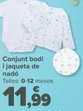 Oferta de Conjunto body y chaqueta recién nacido por 11,99€ en Carrefour