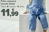 Oferta de Peto vaquero lavado bebé por 11,99€ en Carrefour