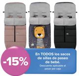 Oferta de En TODOS los sacos de sillas de paseo de bebé  en Carrefour