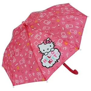Oferta de Paraguas infantil Hello Kitty Strockshcirm rosa con ilustraciones por 4,95€ en Juguetestoday