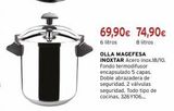 Oferta de 69,90€ 74,90€  6 litros  8 litros  OLLA MAGEFESA INOXTAR Acero inox.18/10. Fondo termodifusor encapsulado 5 capas. Doble abrazadera de seguridad. 2 válvulas seguridad. Todo tipo de cocinas. 326Y106... por 69,9€ en Cadena88