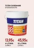 Oferta de Pintura plástica interior Titan por 45,95€ en Cadena88