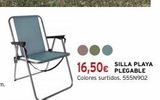 Oferta de 16,50€  SILLA PLAYA PLEGABLE Colores surtidos. 555N902  por 16,5€ en Cadena88
