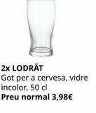 Oferta de Vaso de cerveza por 3,98€ en IKEA
