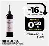 Oferta de Vino crianza Torre Aldea por 3,2€ en BM Supermercados