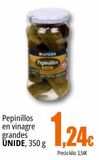 Oferta de Pepinillos en vinagre grandes UNIDE  por 1,24€ en Unide Supermercados