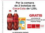 Oferta de Por la compra de 2 botellas de Coca-Cola de 1,25L  GRATIS  una bolsa de  oca-Cola Copiltas Palomitas al punto de sal  Popitas 100gr  Coca Cola  en Supermercados MAS
