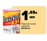 Oferta de Papel de cocina extra XXL RENOVA por 1,49€ en Supeco