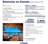 Oferta de Itinerario de tu viaje  DÍA 1. MADRID-CANCÚN  Salida desde el aeropuerto Madrid Barajas con destino Cancún en vuelo Iberojet.  DÍAS 2 AL 7. ESTANCIA EN CANCÚN  Estancia en el hotel elegido en Cancún e por 1241€ en Viajes Ecuador