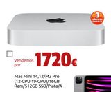 Oferta de Mac Mini 14,12/M2 Pro (12-CPU 19-GPU)/16GB Ram/512GB SSD/Plata/A por 1720€ en CeX