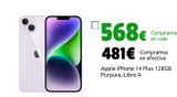 Oferta de Apple iPhone 14 Plus 128GB Púrpura, Libre A por 427€ en CeX