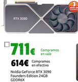 Oferta de Nvidia GeForce RTX 3090 Founders Edition 24GB GDDR6X por 614€ en CeX