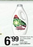 Oferta de ARIEL  €/unitat  Detergent liquid utra oxio extra poder ARIEL  24/25 dosis 0,29-0,20€/dosi  en SPAR Fragadis