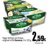 Oferta de Yogur Activia con frutas original o 0% Danone por 2,59€ en Unide Supermercados