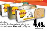 Oferta de Atún claro en aceite de oliva, aceite de oliva virgen extra o al natural Albo por 4,49€ en Unide Supermercados