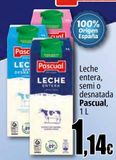 Oferta de Leche entera, semi o desnatada Pascual por 1,14€ en Unide Market