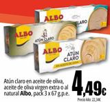 Oferta de Atún claro en aceite de oliva, aceite de oliva virgen extra o al natural Albo por 4,49€ en Unide Market