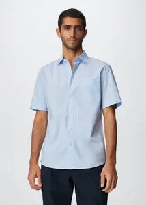Oferta de Camisa algodón manga corta por 12,99€ en MANGO Man
