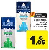Oferta de Llet sencera, semi o desnatada EL CASTILLO por 1,05€ en Carrefour