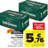 Oferta de Cervesa VOLL DAMM por 11,52€ en Carrefour