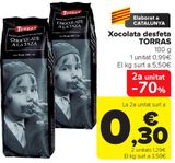 Oferta de Xocolata desfeta TORRAS por 0,99€ en Carrefour