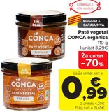 Oferta de Paté vegetal CONCA orgànics por 3,29€ en Carrefour
