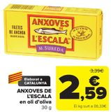 Oferta de ANXOVES DE L'ESCALA en oli d'oliva por 2,59€ en Carrefour