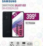 Oferta de SAMSUNG  SMARTPHONE GALAXY A53  SM-A536BZKLEUB  6.5"  Galaxy  A53 5G  ww  EO  sso  256Gb  399€  TF2765564  Pantalla FULLHD+ Super AMOLED 120Hz  por 399€ en MR Micro