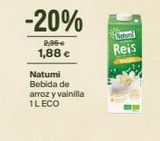 Oferta de -20%  2,36-4  1,88 €  Natumi Bebida de  arroz y vainilla 1L ECO  Natomi Reis  en Veritas