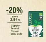 Oferta de -20%  3,55-e 2,84 €  Cupper Te verd Classic  20 b. ECO  CUPPER  TE  VERDE BIO x20  en Veritas