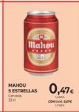 Oferta de Cerveza Mahou en CashDiplo
