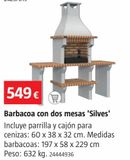 Oferta de BARBACOA SILVES CON 2 MESAS 197X58X229 por 549€ en BAUHAUS